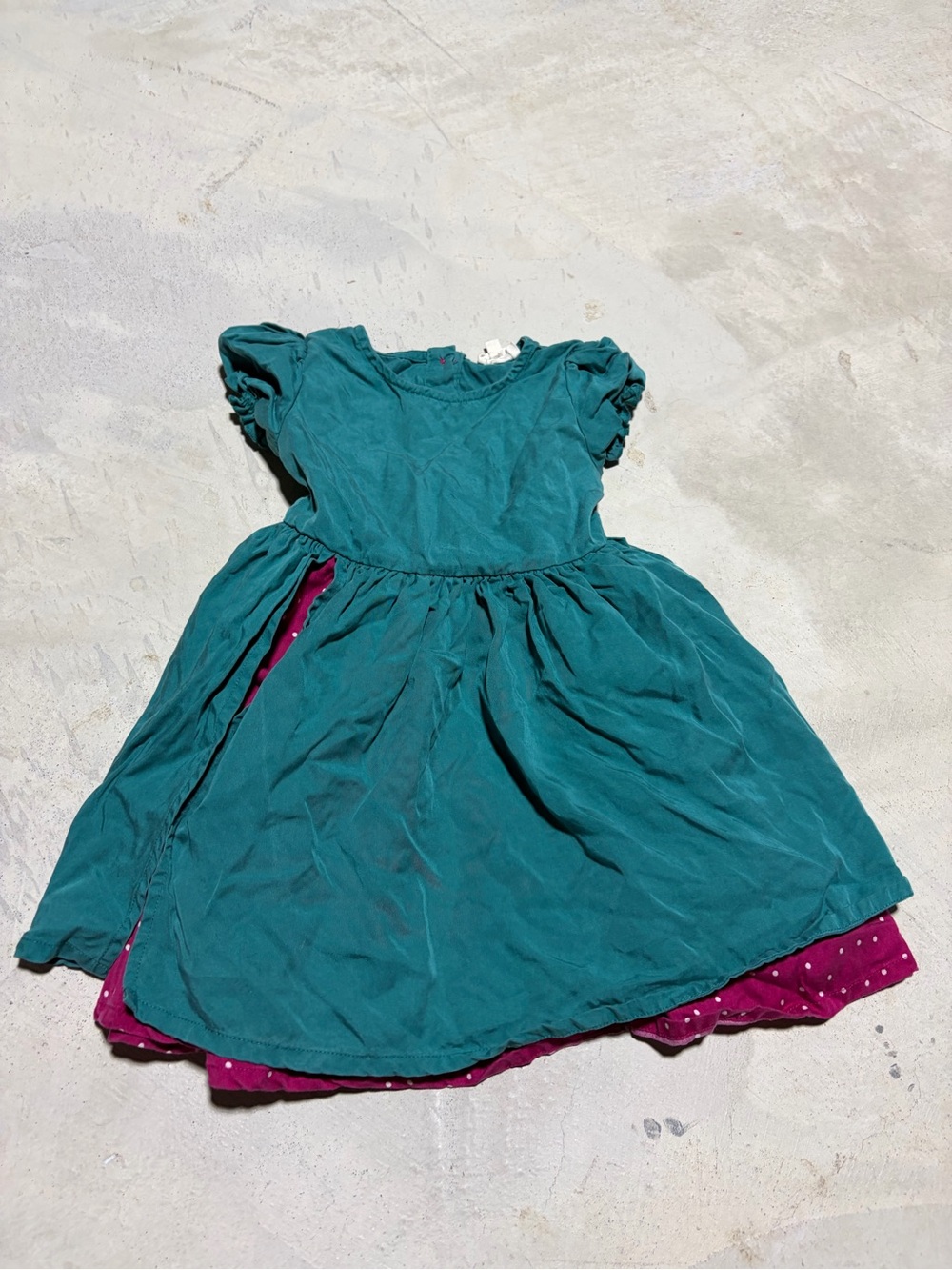 Finding foxtale Teal Girls' Dress with Pink Polka Dot Lining 4